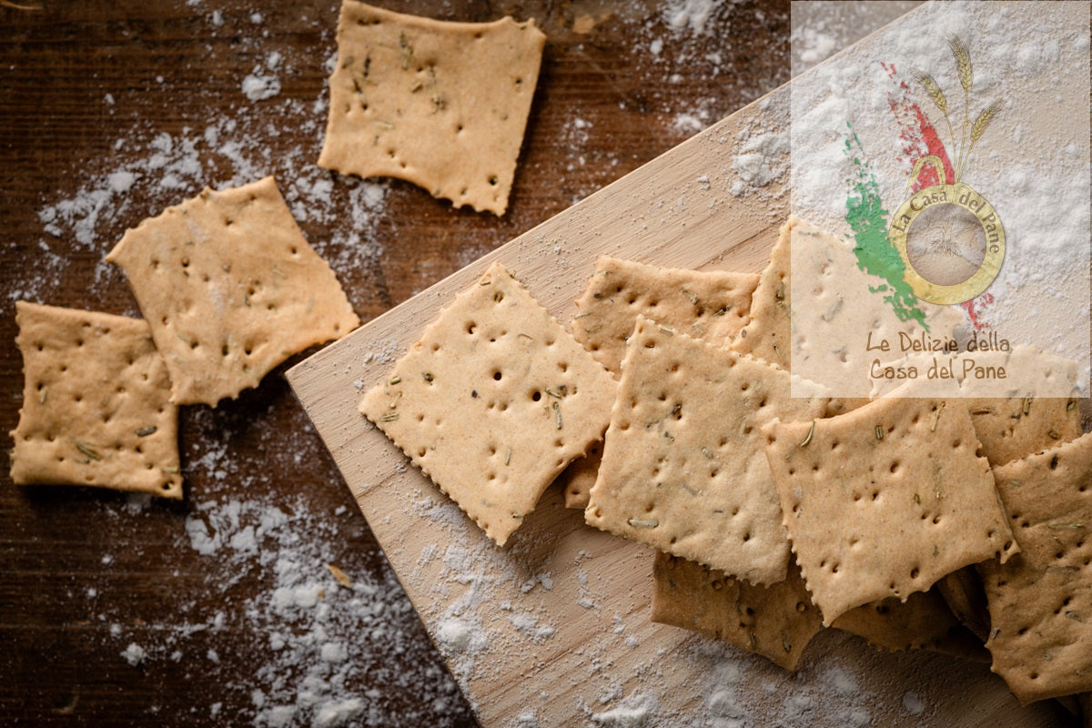 Crackers Vegani sfogliati a mano al rosmarino 200 gr